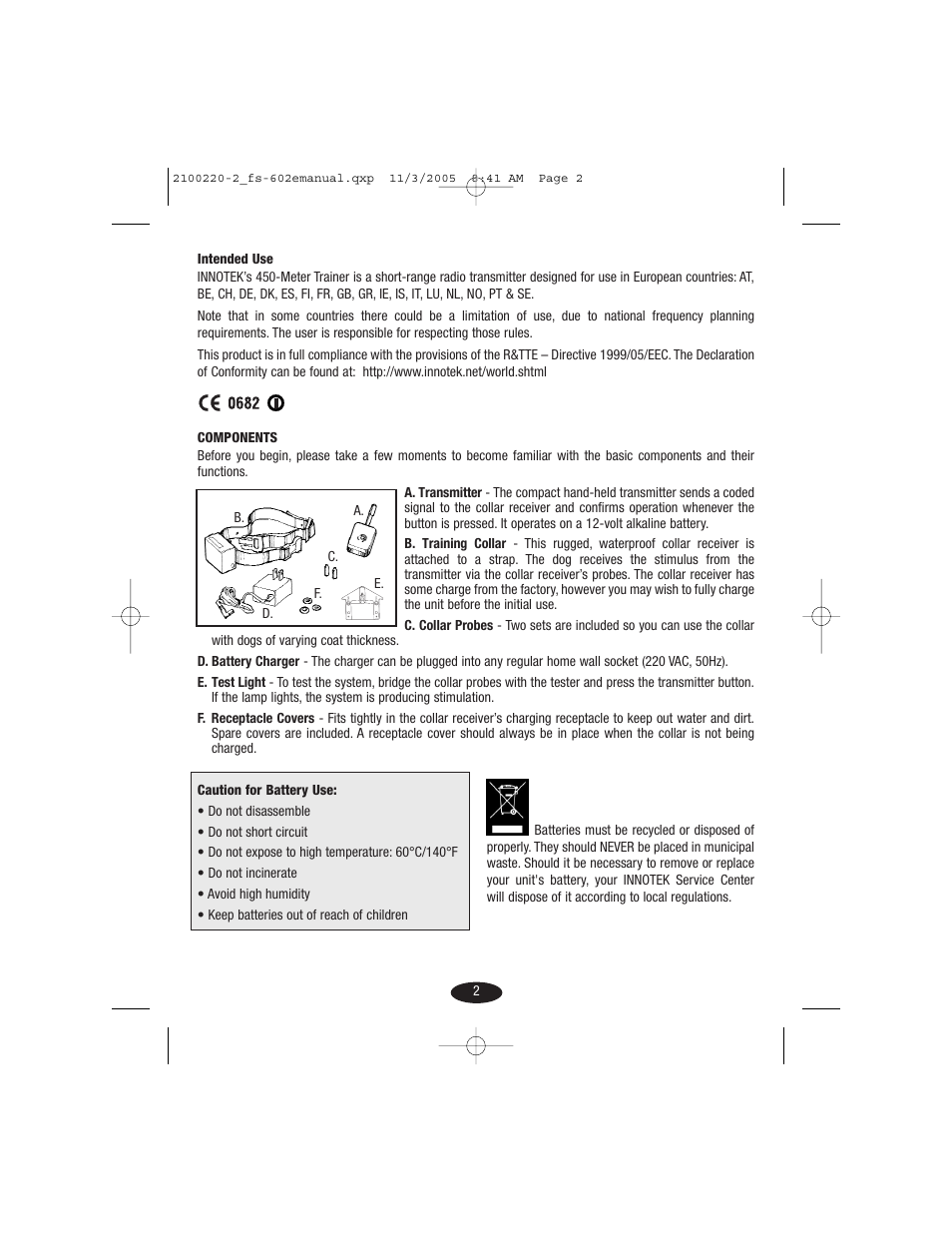 Petsafe Innotek 450 m Remote Training Collar User Manual | Page 2 / 48