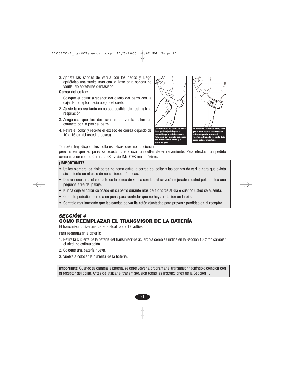 Petsafe Innotek 450 m Remote Training Collar User Manual | Page 21 / 48