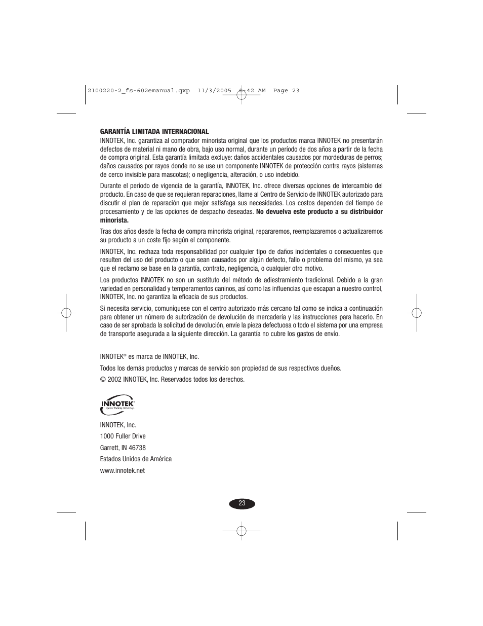 Petsafe Innotek 450 m Remote Training Collar User Manual | Page 23 / 48