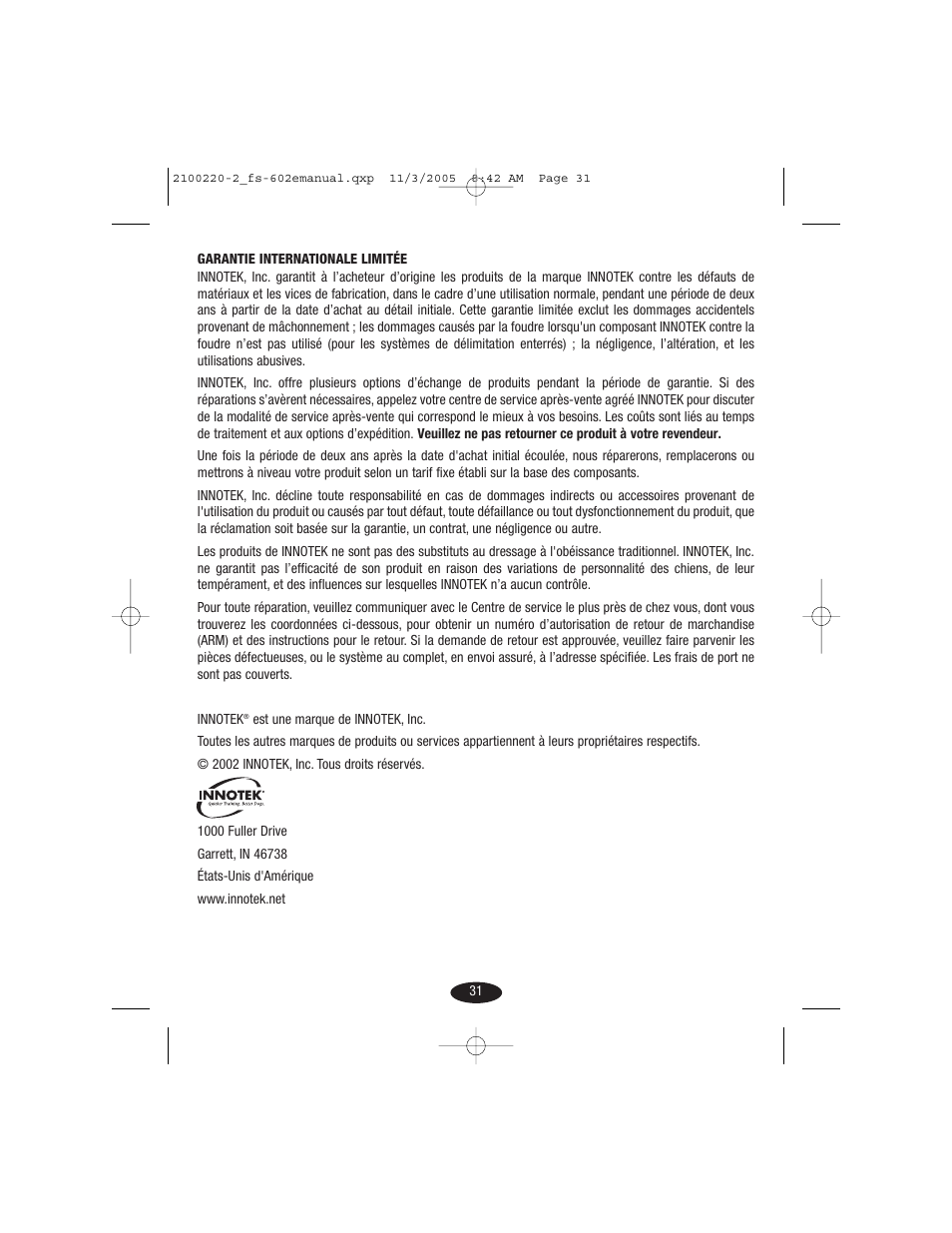 Petsafe Innotek 450 m Remote Training Collar User Manual | Page 31 / 48