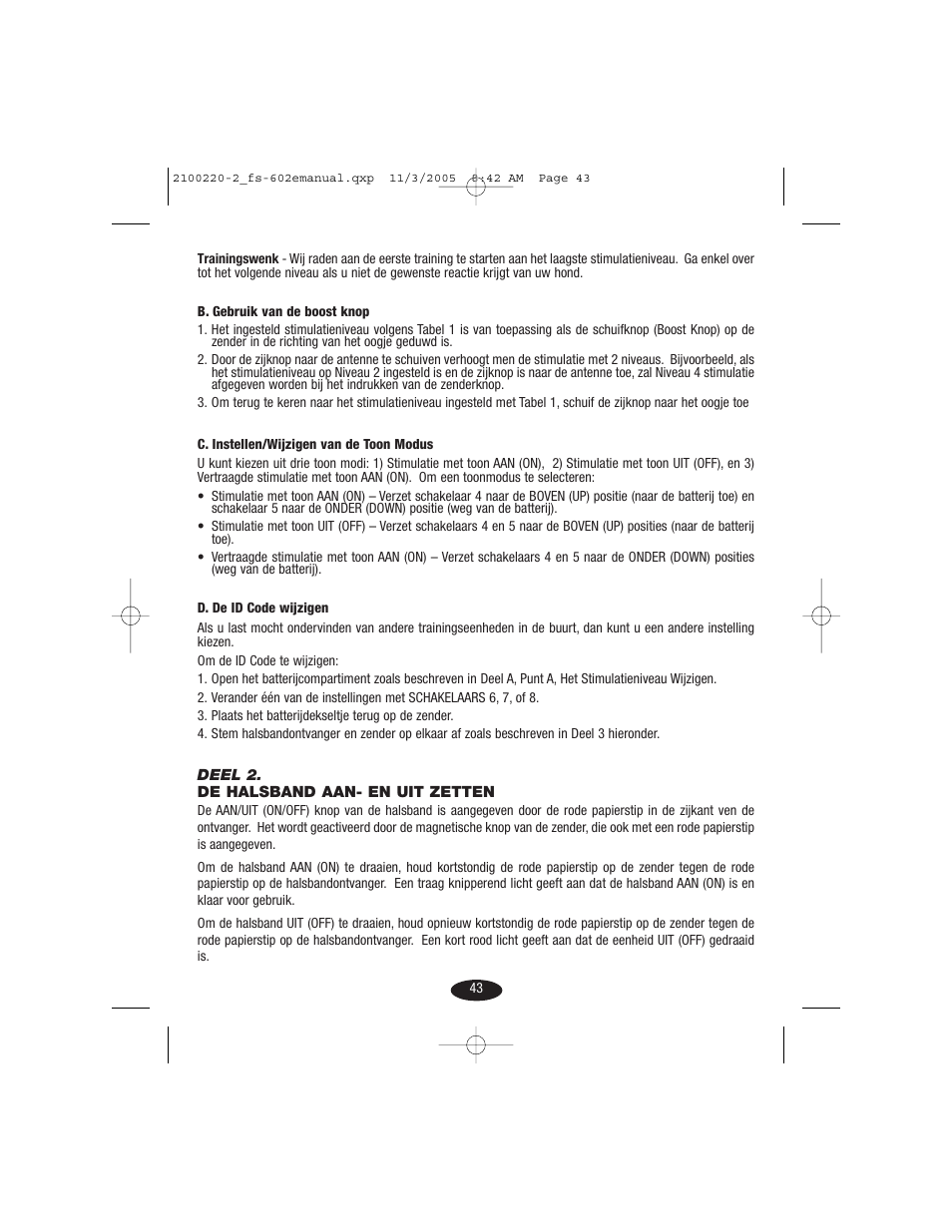 Petsafe Innotek 450 m Remote Training Collar User Manual | Page 43 / 48