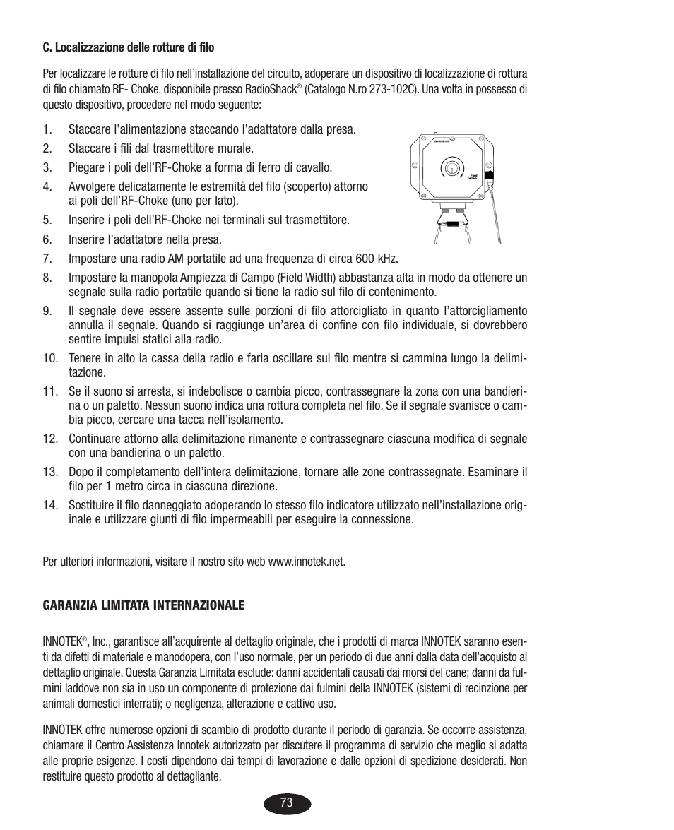 Petsafe Innotek Basic In-Ground Fence User Manual | Page 73 / 92