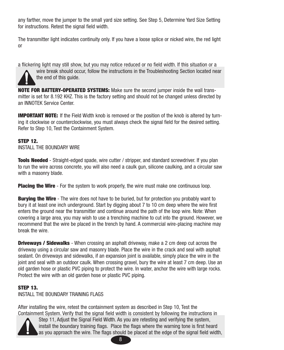 Petsafe Innotek Basic In-Ground Fence User Manual | Page 8 / 92