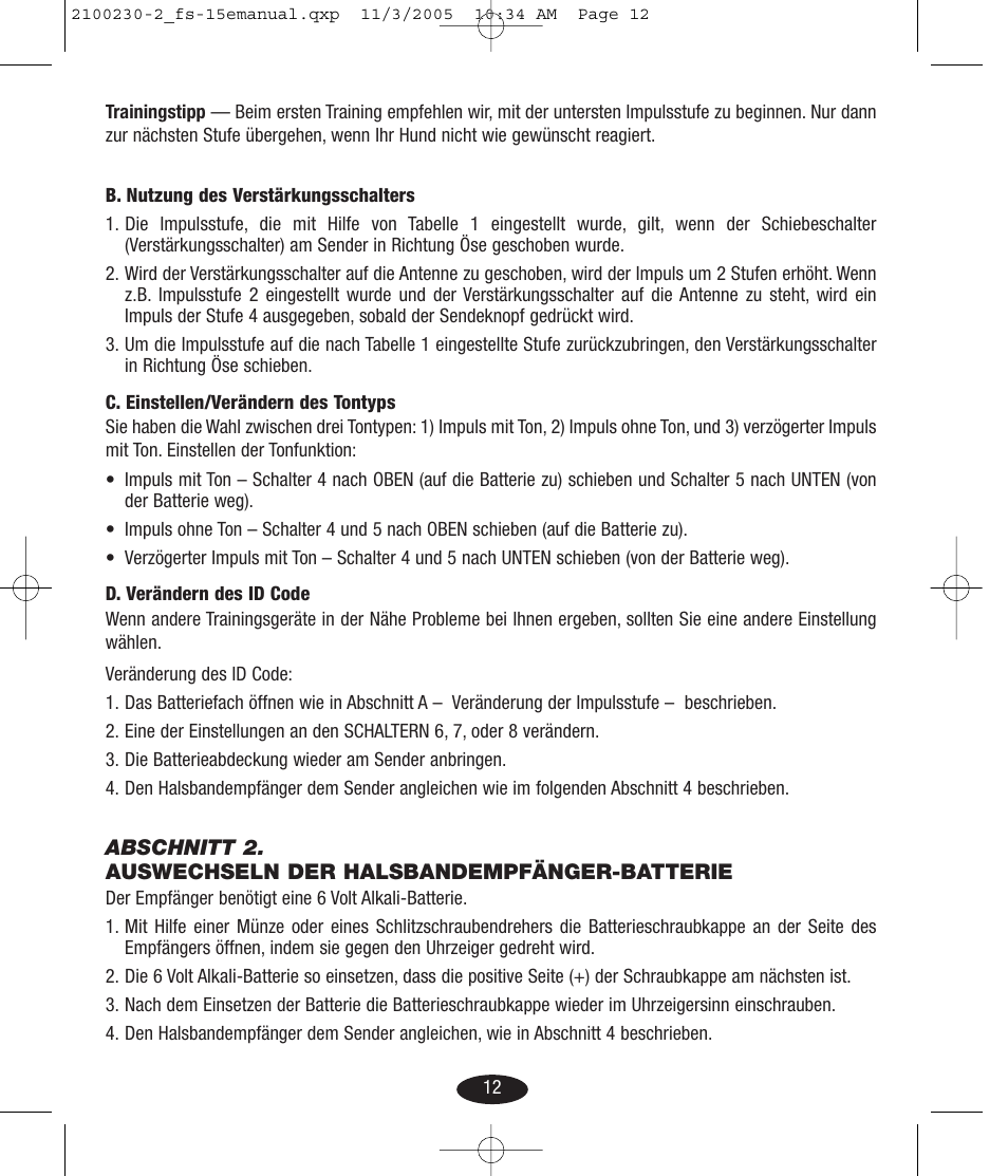Petsafe Innotek Basic Remote Trainer User Manual | Page 12 / 52