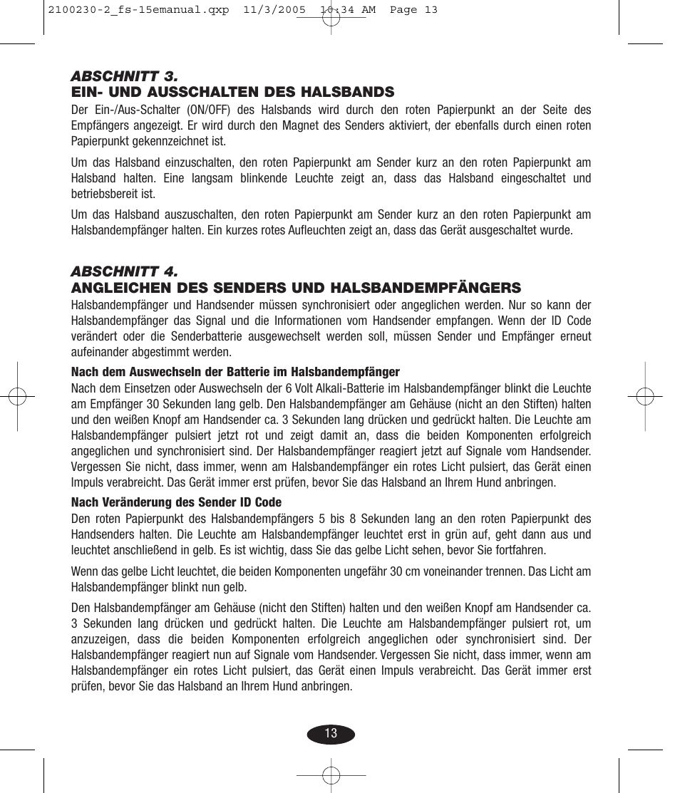 Petsafe Innotek Basic Remote Trainer User Manual | Page 13 / 52