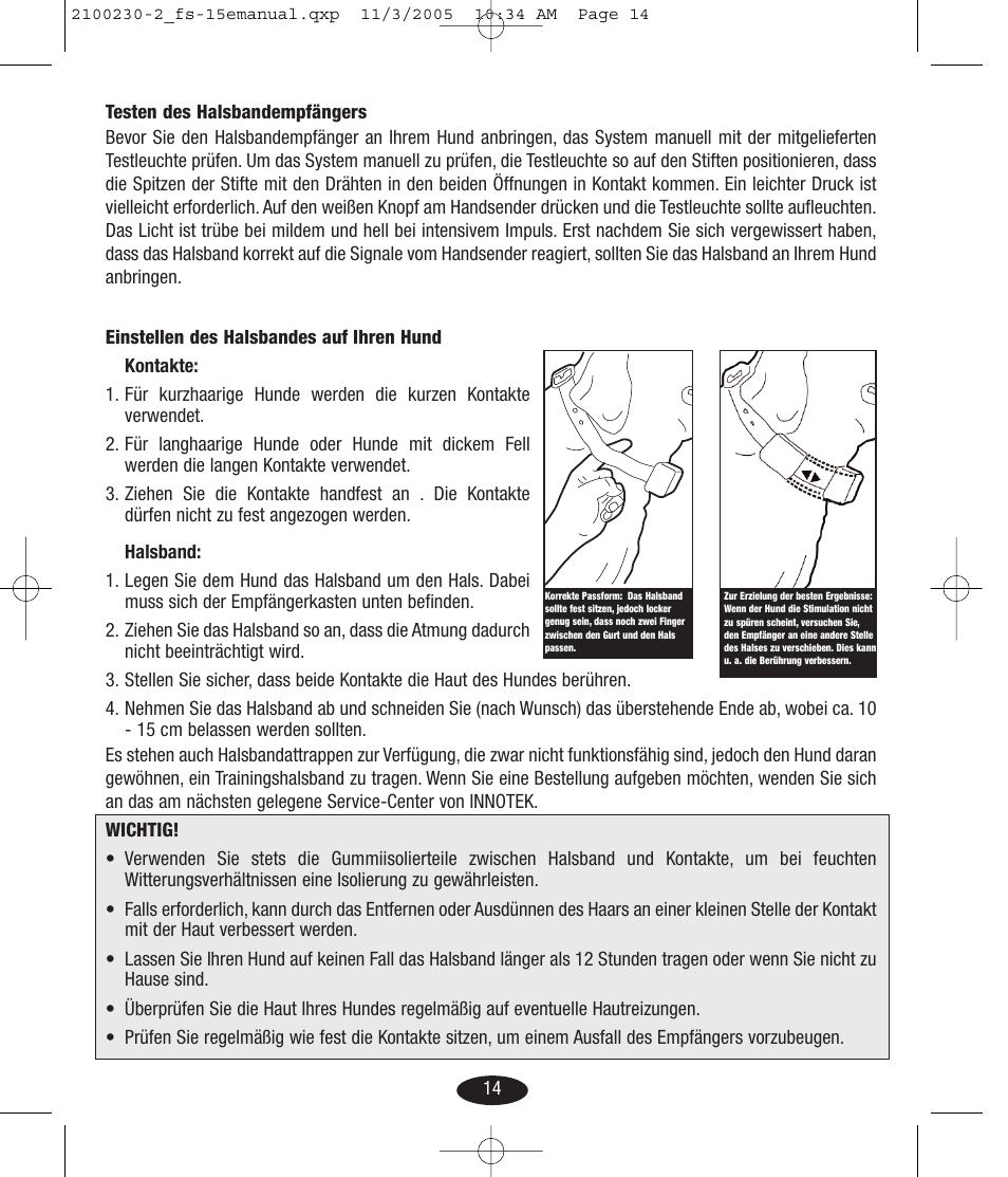 Petsafe Innotek Basic Remote Trainer User Manual | Page 14 / 52