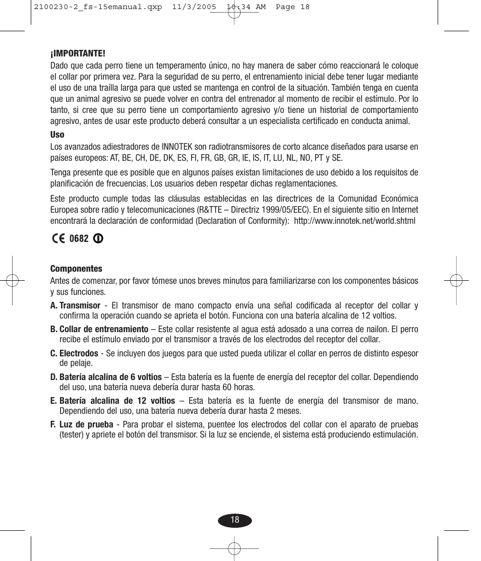 Petsafe Innotek Basic Remote Trainer User Manual | Page 18 / 52