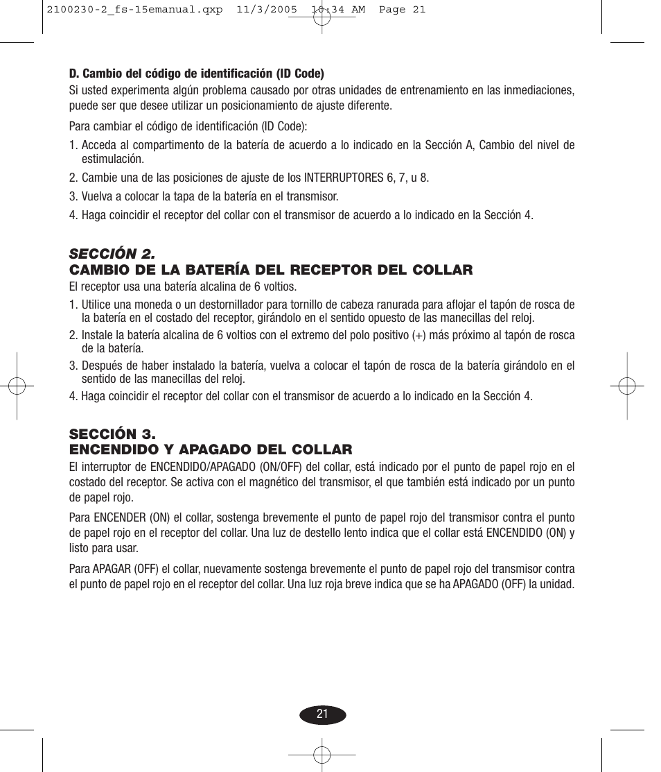 Petsafe Innotek Basic Remote Trainer User Manual | Page 21 / 52