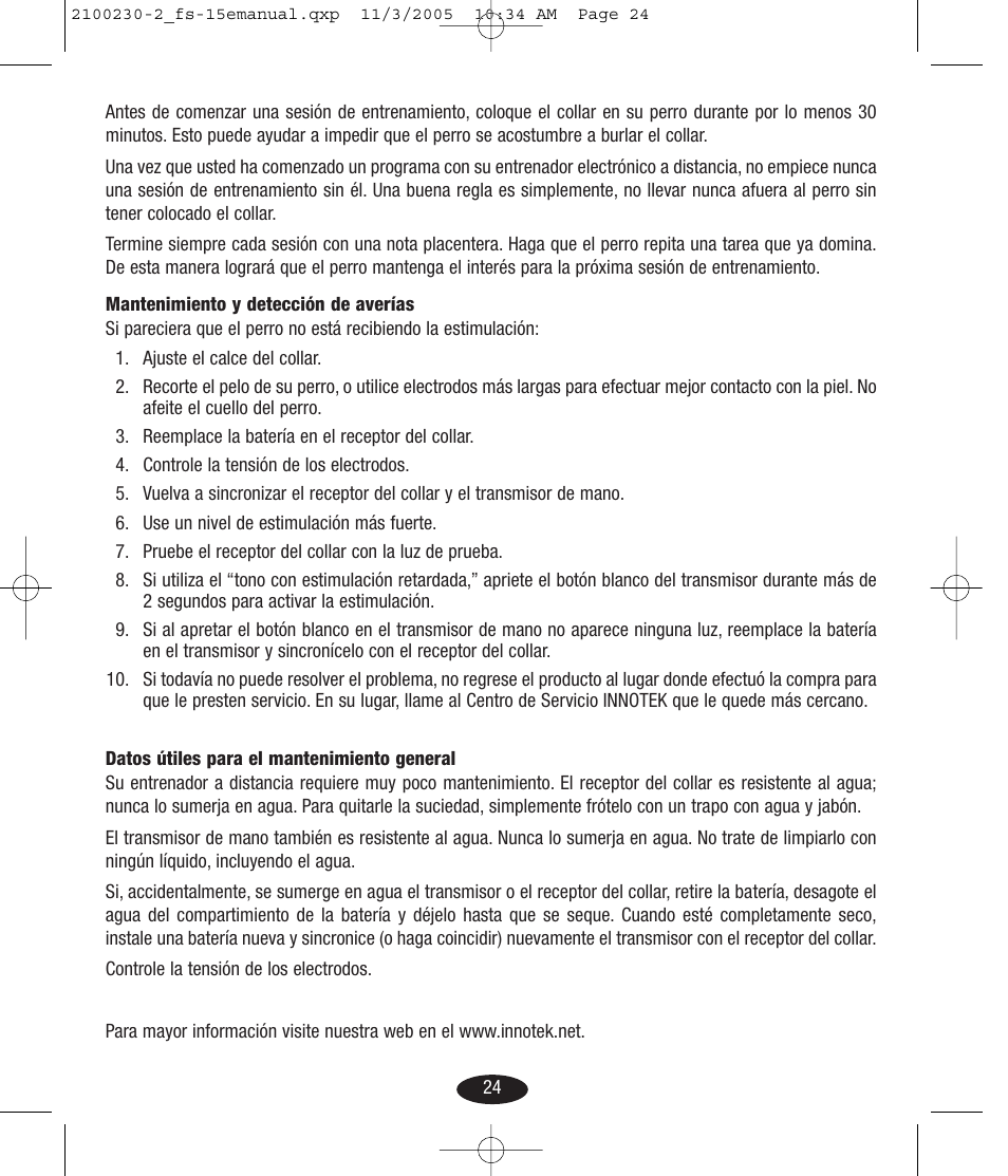 Petsafe Innotek Basic Remote Trainer User Manual | Page 24 / 52