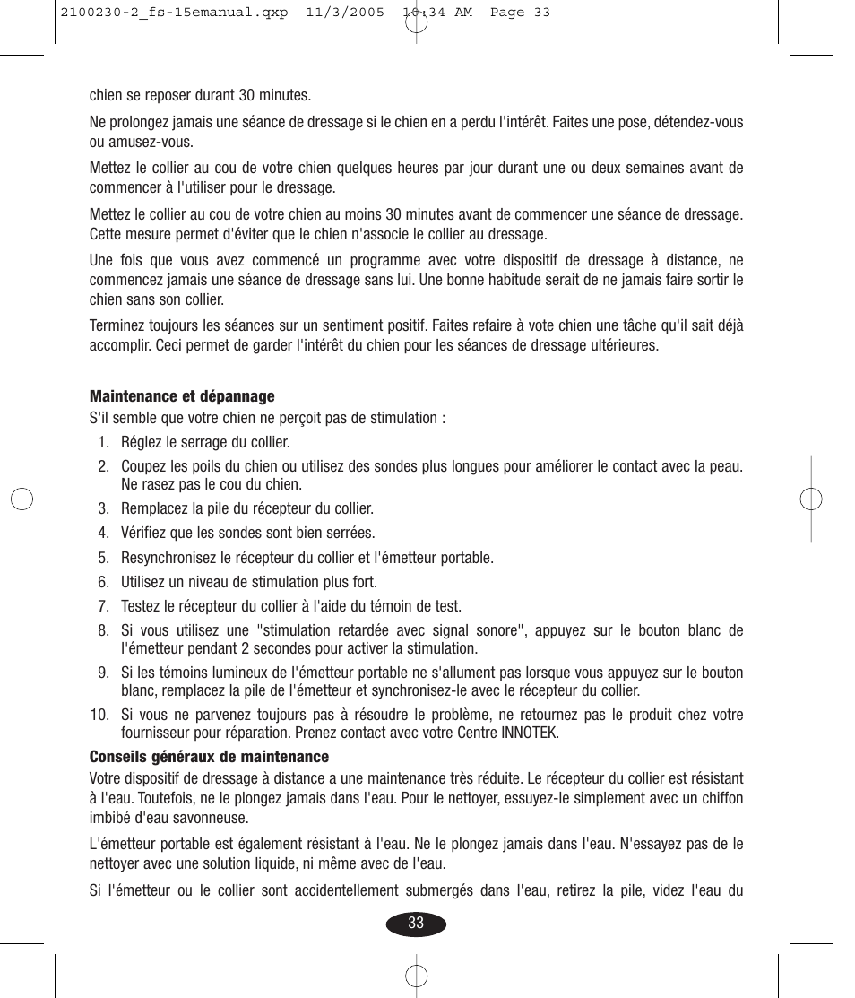 Petsafe Innotek Basic Remote Trainer User Manual | Page 33 / 52