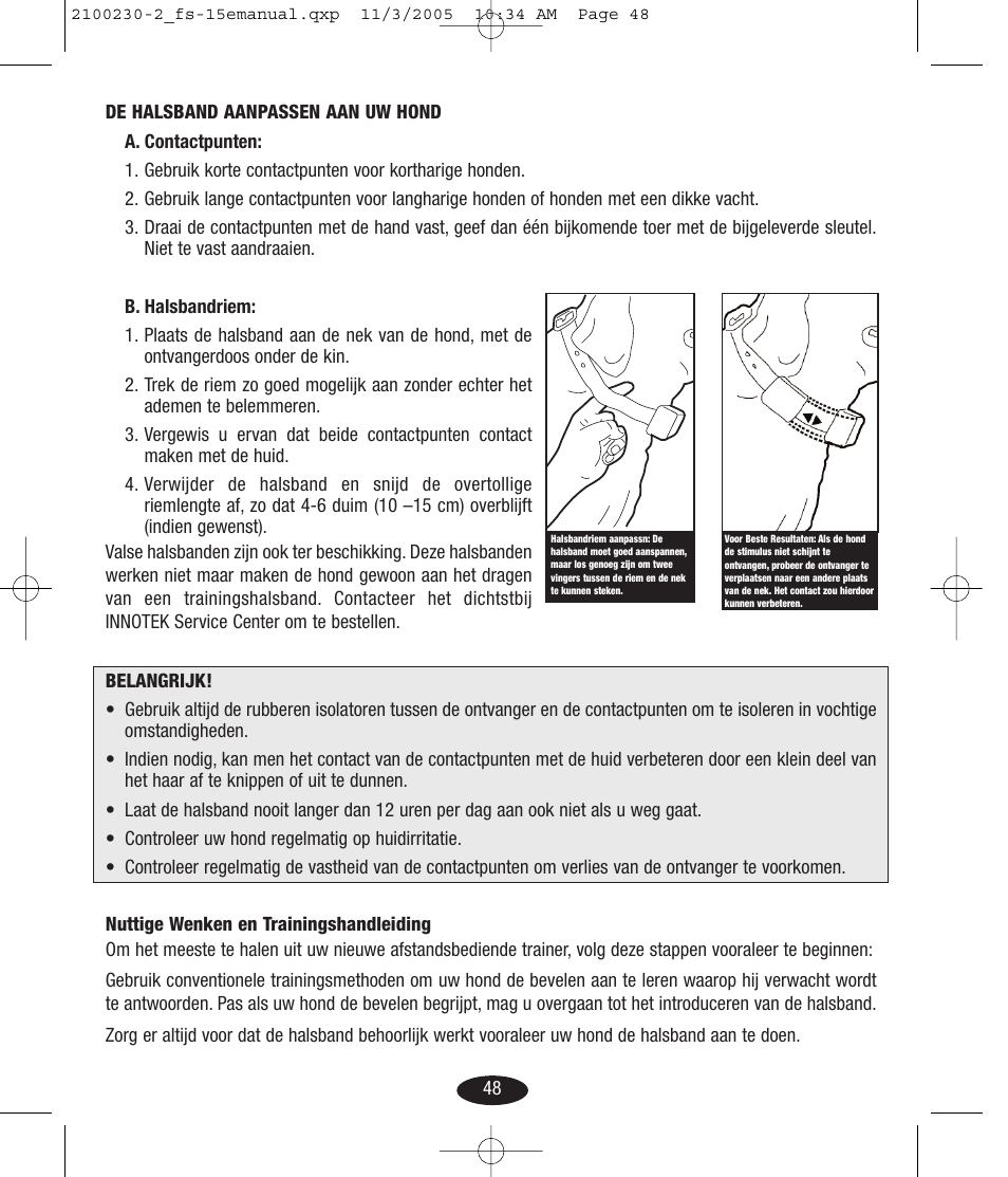 Petsafe Innotek Basic Remote Trainer User Manual | Page 48 / 52