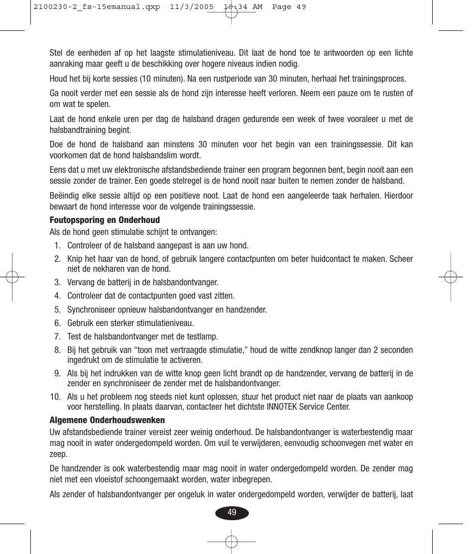Petsafe Innotek Basic Remote Trainer User Manual | Page 49 / 52