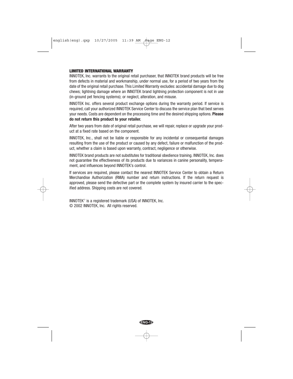 Petsafe Innotek Command Series Remote Trainer User Manual | Page 12 / 72