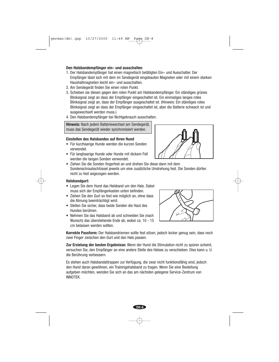 Petsafe Innotek Command Series Remote Trainer User Manual | Page 44 / 72