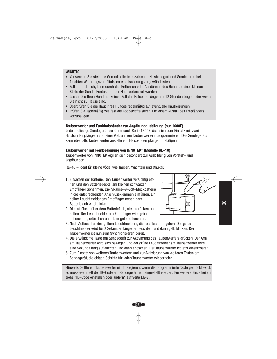 Petsafe Innotek Command Series Remote Trainer User Manual | Page 45 / 72