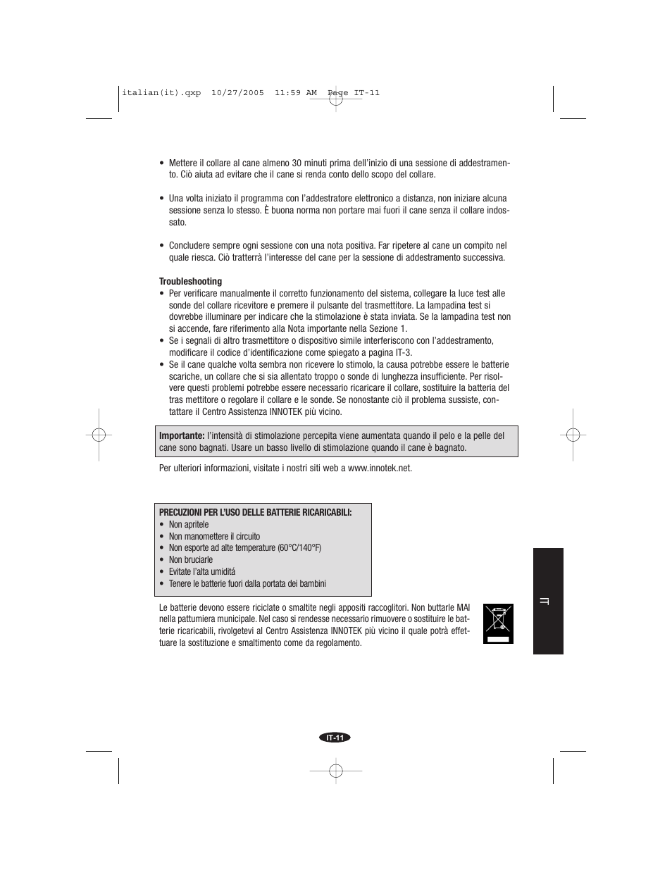 Petsafe Innotek Command Series Remote Trainer User Manual | Page 59 / 72