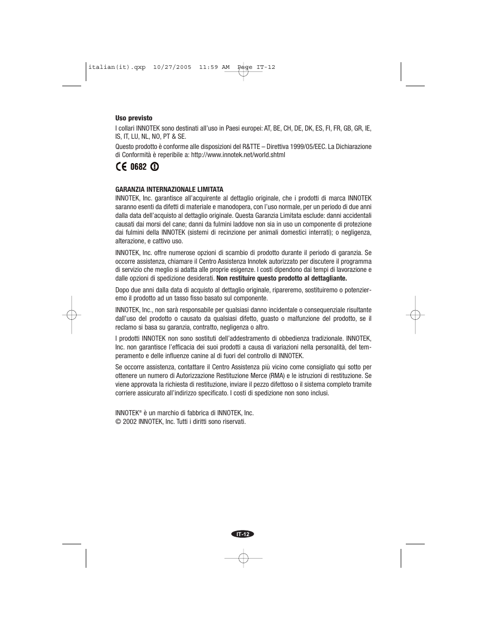 Petsafe Innotek Command Series Remote Trainer User Manual | Page 60 / 72