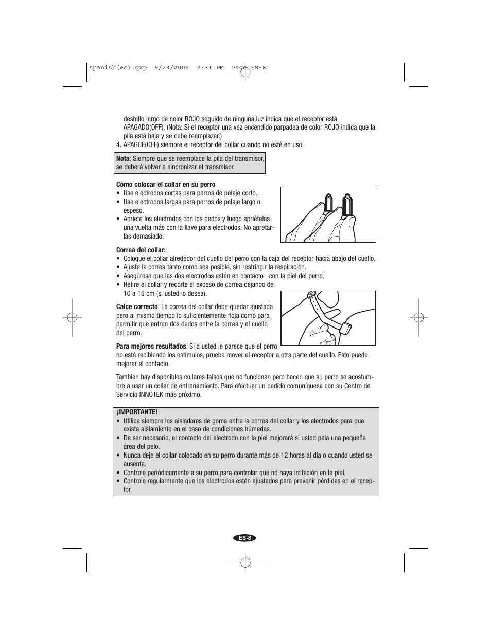 Petsafe Innotek Command Series Remote Trainer User Manual | Page 68 / 72