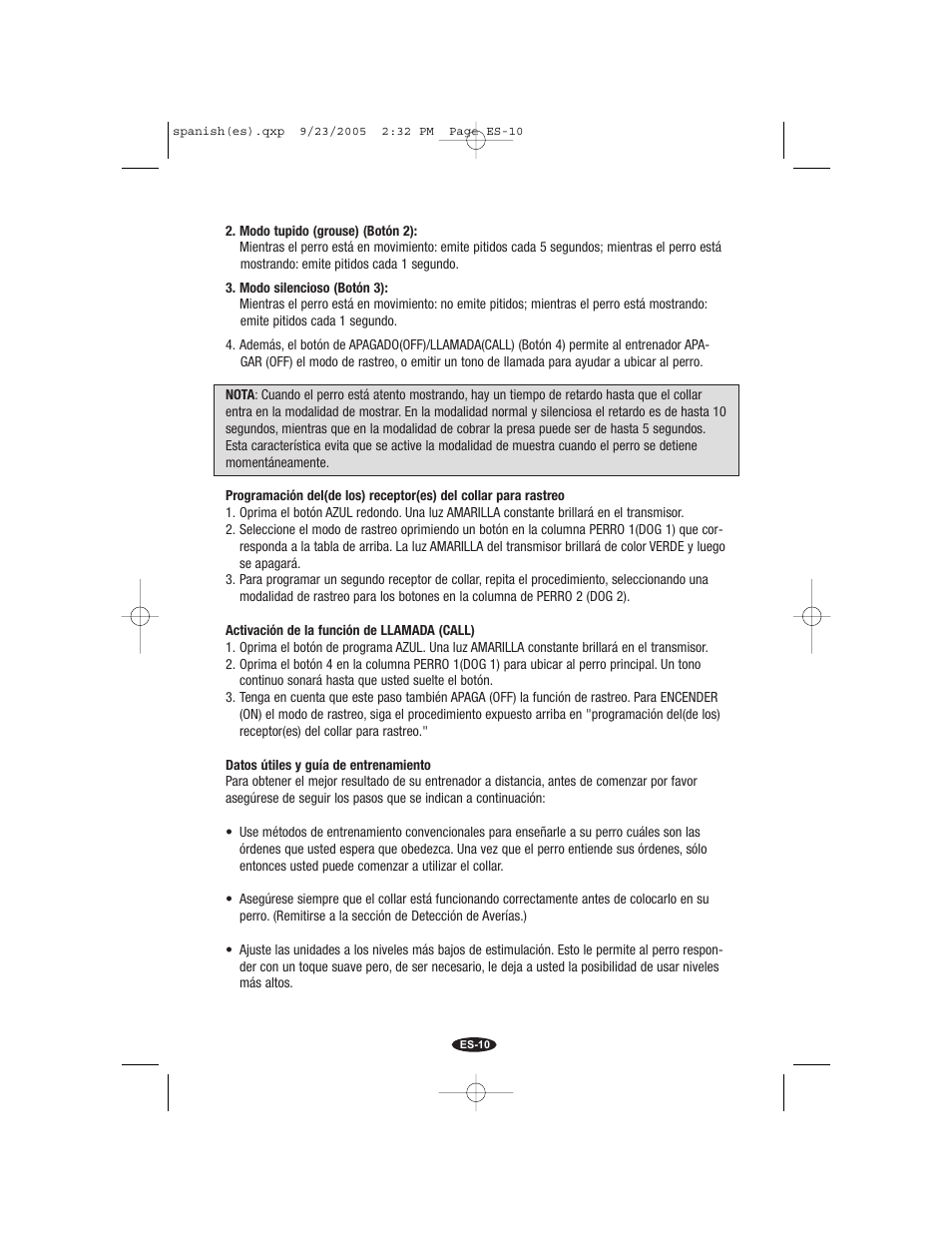 Petsafe Innotek Command Series Remote Trainer User Manual | Page 70 / 72