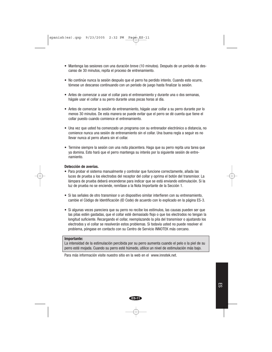 Petsafe Innotek Command Series Remote Trainer User Manual | Page 71 / 72