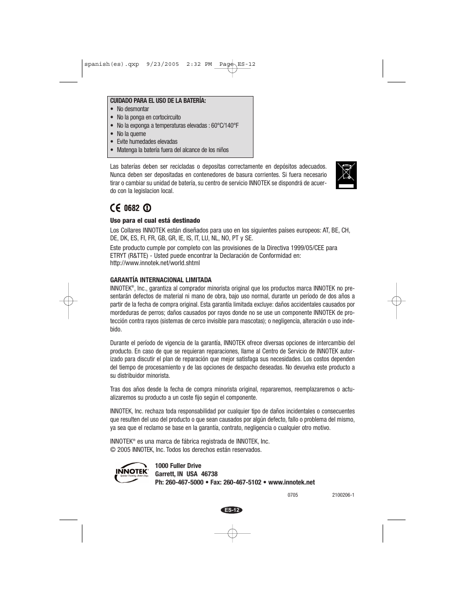 Petsafe Innotek Command Series Remote Trainer User Manual | Page 72 / 72