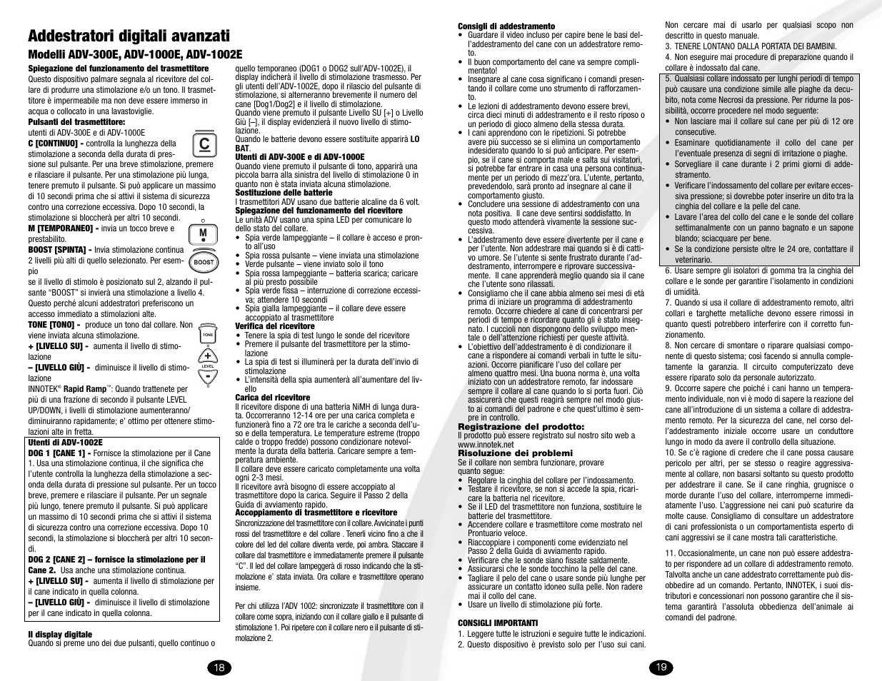 Addestratori digitali avanzati | Petsafe Innotek Digital Advanced Remote Trainer User Manual | Page 10 / 14