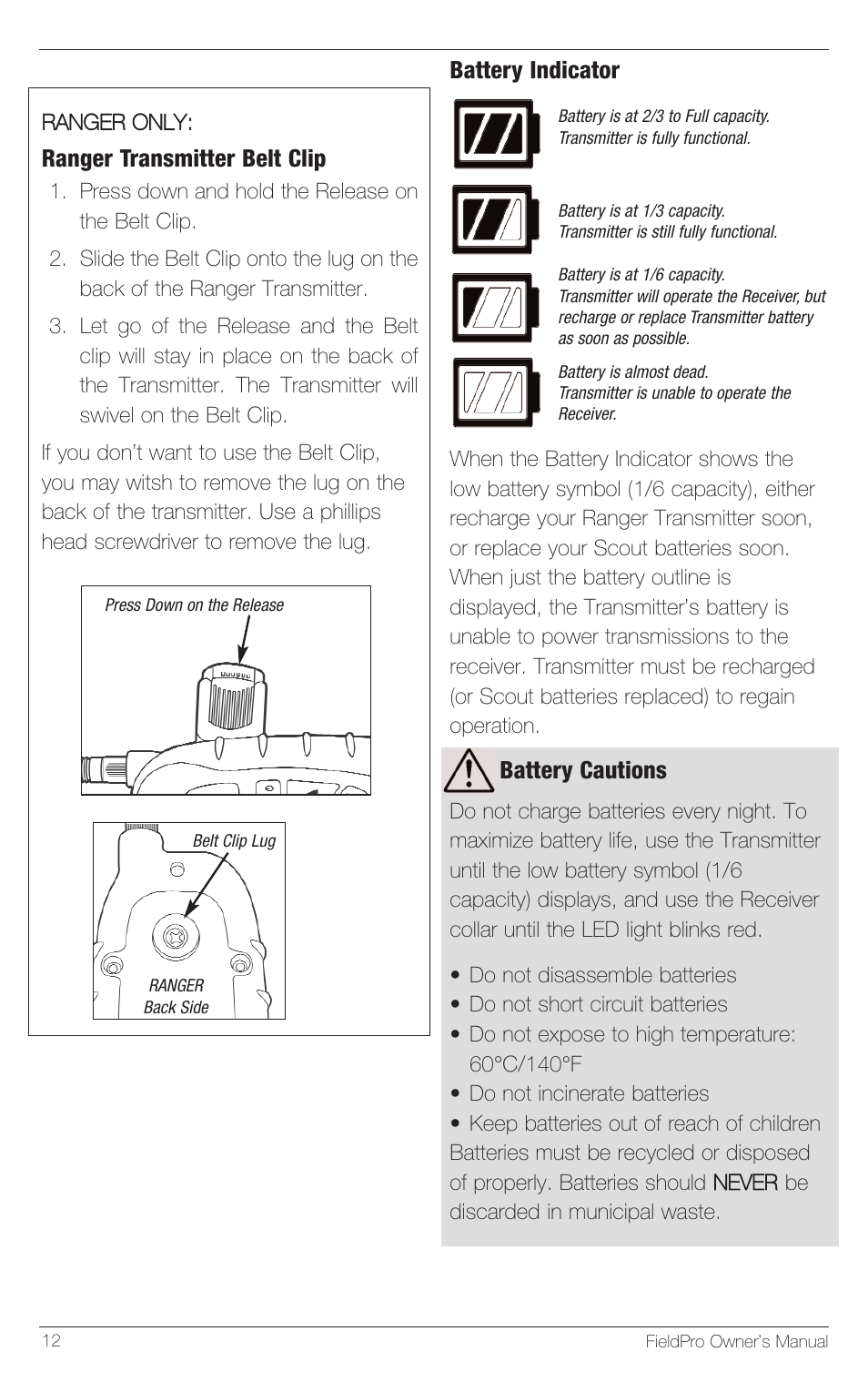 Petsafe Innotek FieldPro Remote Trainer User Manual | Page 12 / 24