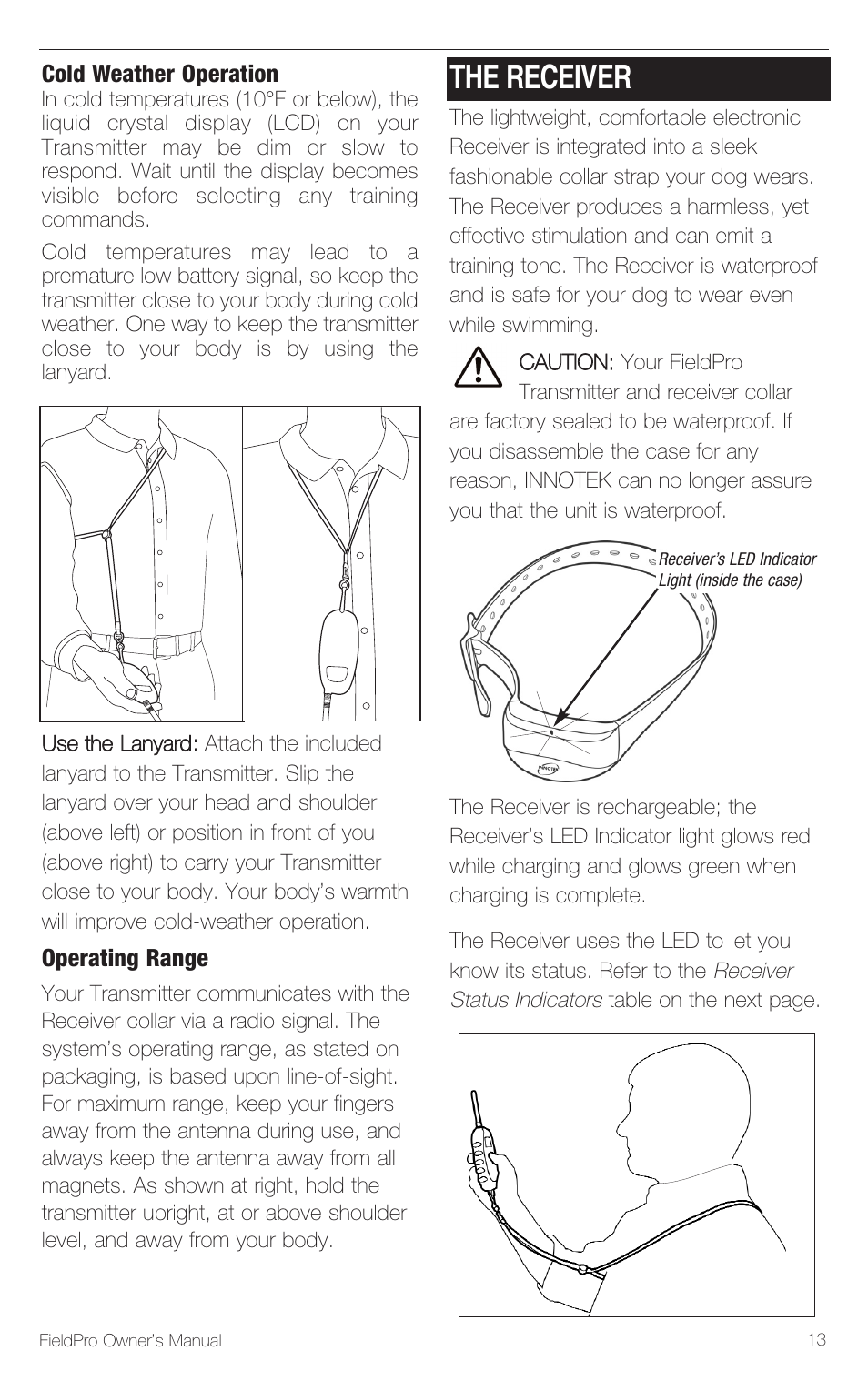 The receiver | Petsafe Innotek FieldPro Remote Trainer User Manual | Page 13 / 24