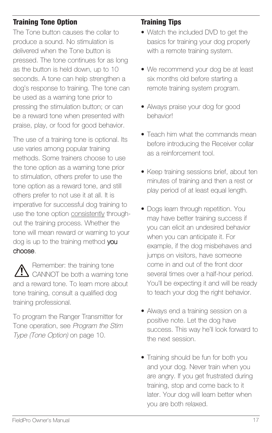 Petsafe Innotek FieldPro Remote Trainer User Manual | Page 17 / 24