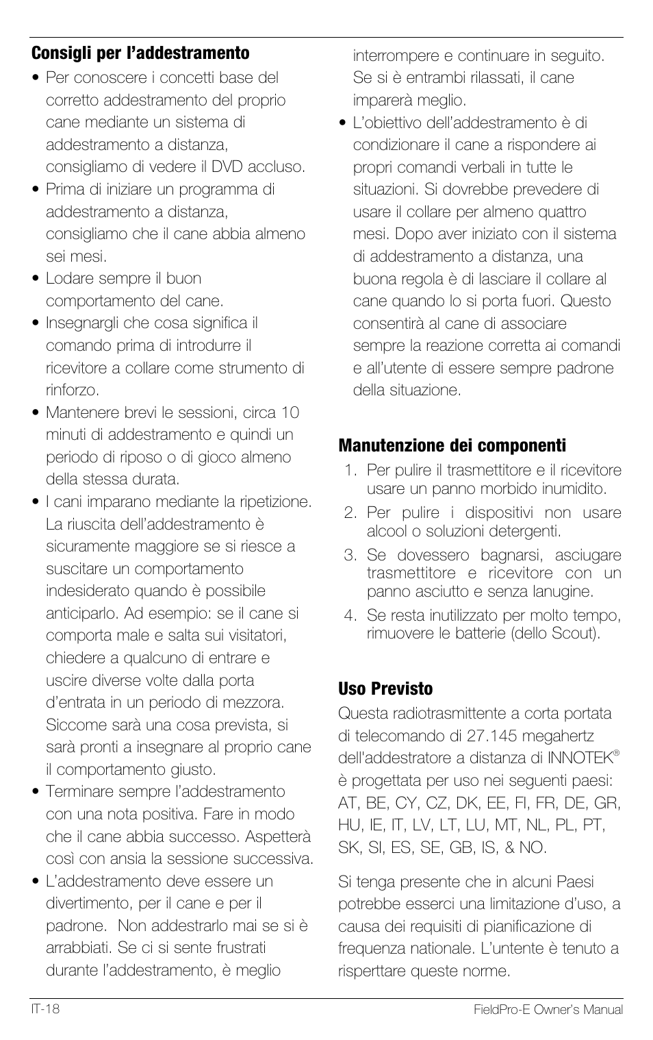Petsafe Innotek FieldPro Remote Trainer User Manual | Page 106 / 156