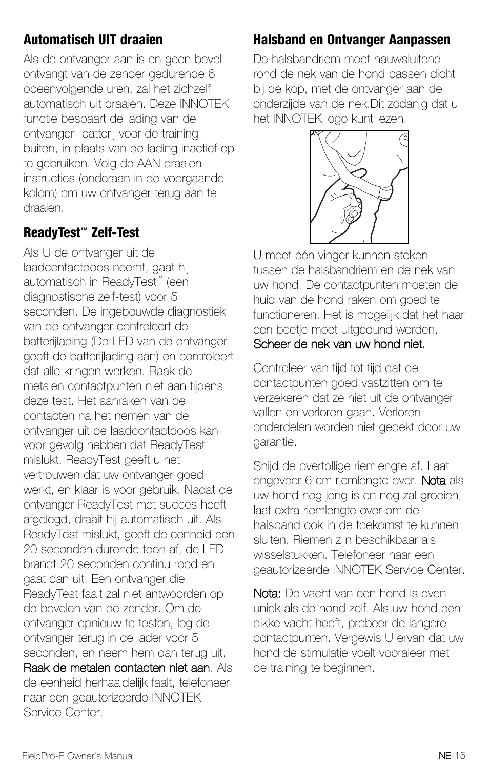Petsafe Innotek FieldPro Remote Trainer User Manual | Page 125 / 156