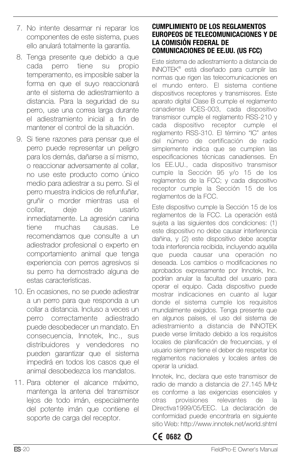 Petsafe Innotek FieldPro Remote Trainer User Manual | Page 64 / 156