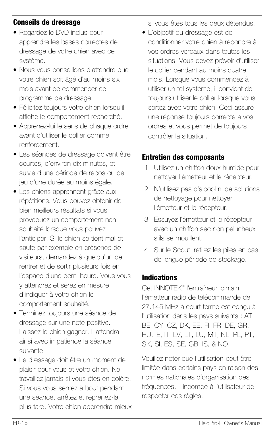 Petsafe Innotek FieldPro Remote Trainer User Manual | Page 84 / 156