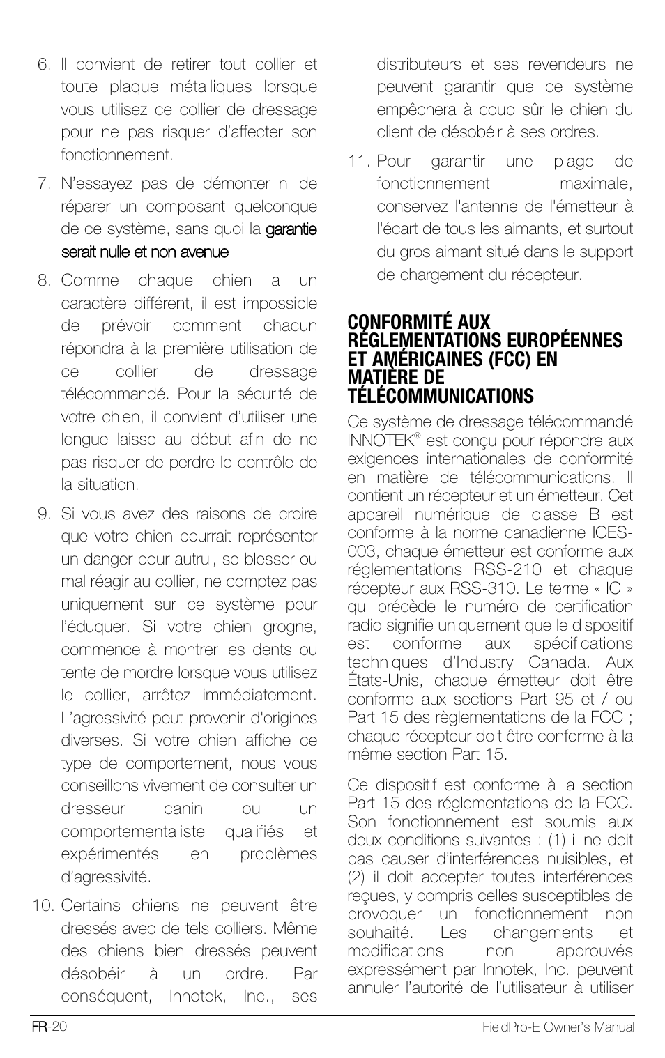 Petsafe Innotek FieldPro Remote Trainer User Manual | Page 86 / 156