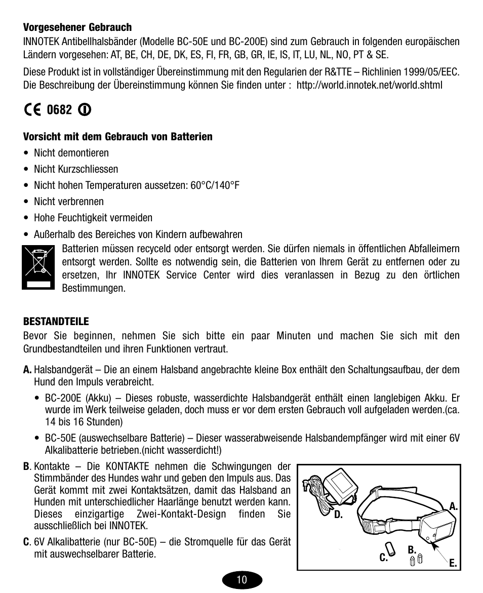Petsafe Innotek No-Bark Collar User Manual | Page 10 / 48