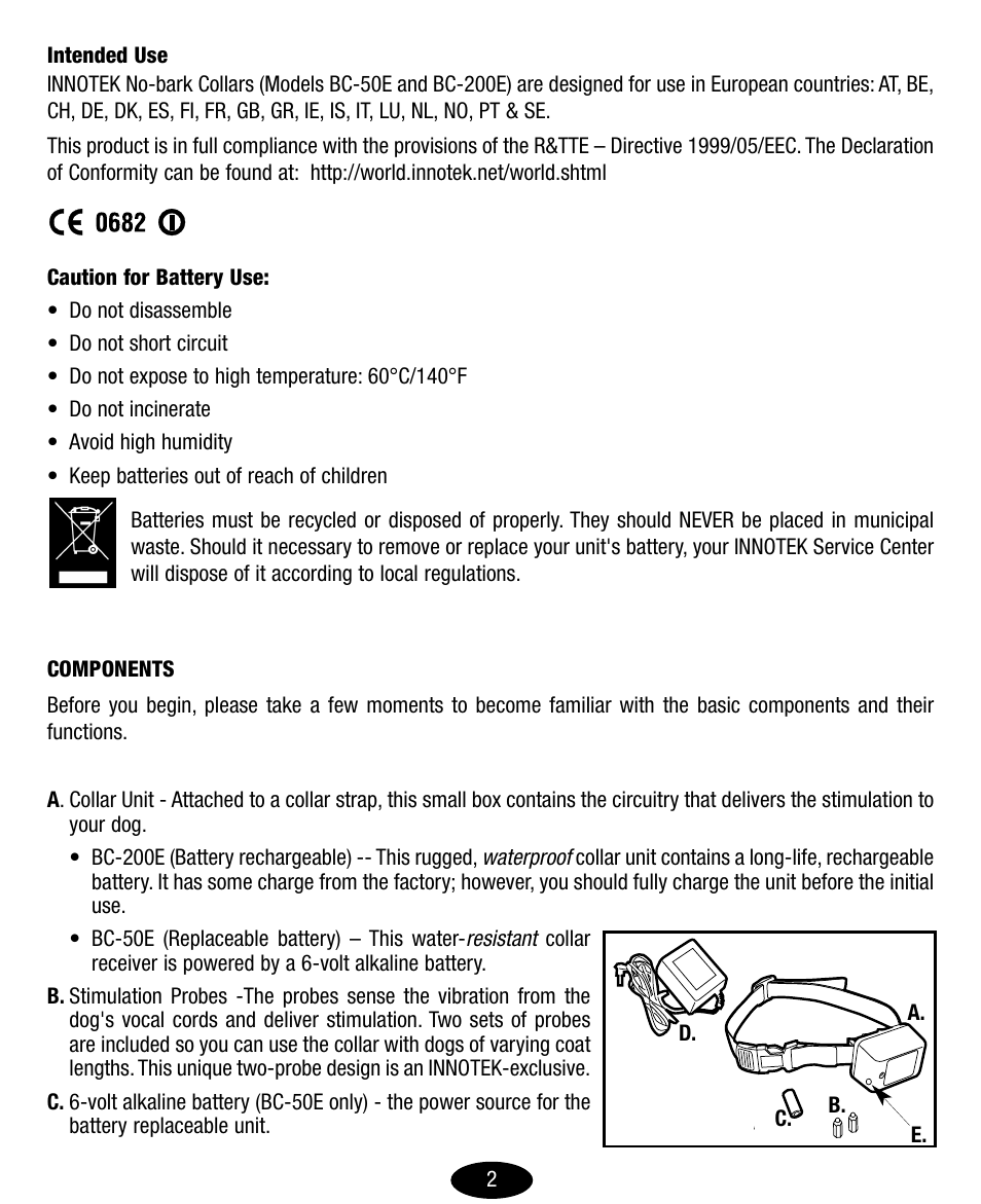 Petsafe Innotek No-Bark Collar User Manual | Page 2 / 48