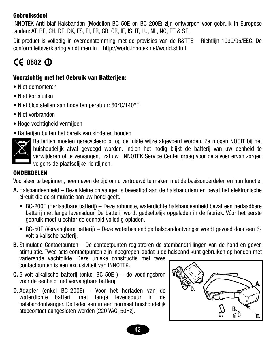 Petsafe Innotek No-Bark Collar User Manual | Page 42 / 48