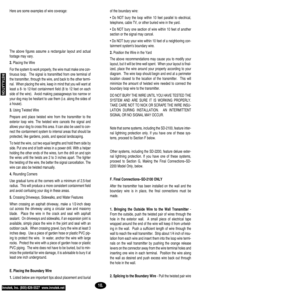Petsafe Innotek Smart Dog® Rechargeable In-Ground Pet Fencing System User Manual | Page 10 / 28