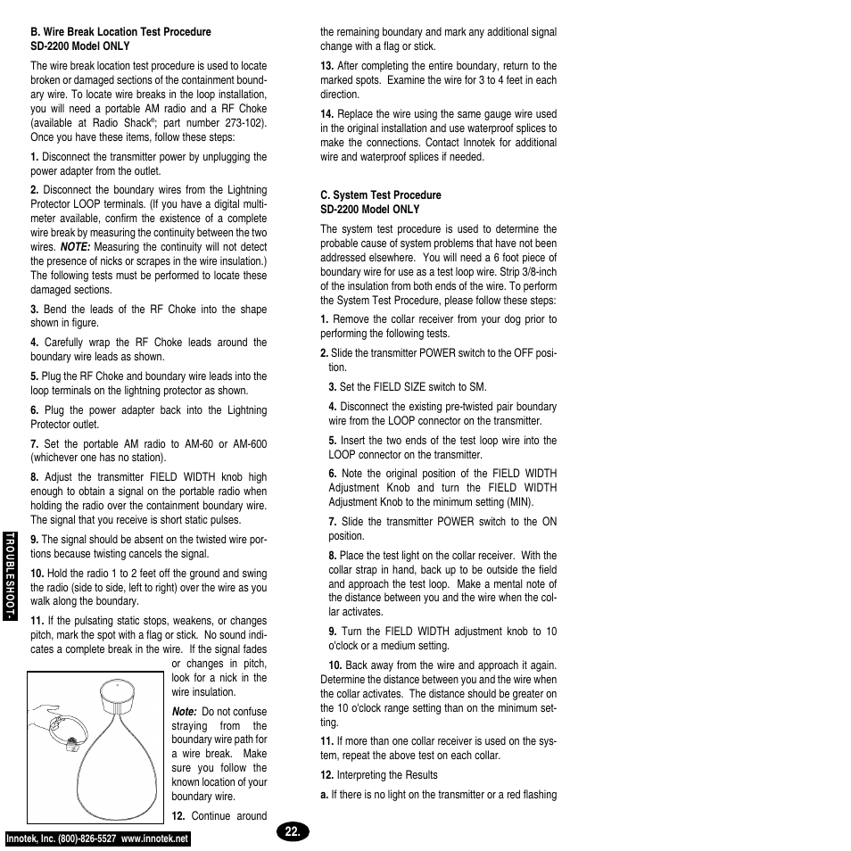 Petsafe Innotek Smart Dog® Rechargeable In-Ground Pet Fencing System User Manual | Page 22 / 28