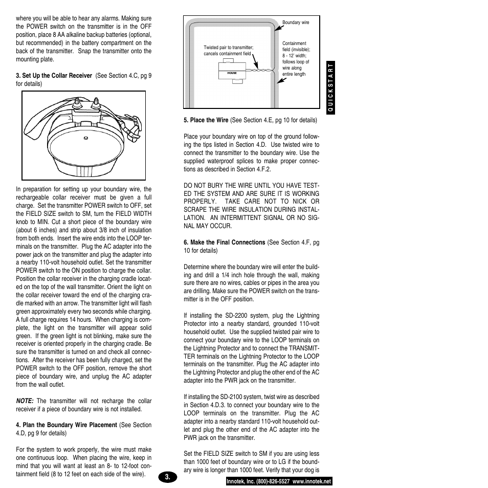 Petsafe Innotek Smart Dog® Rechargeable In-Ground Pet Fencing System User Manual | Page 3 / 28