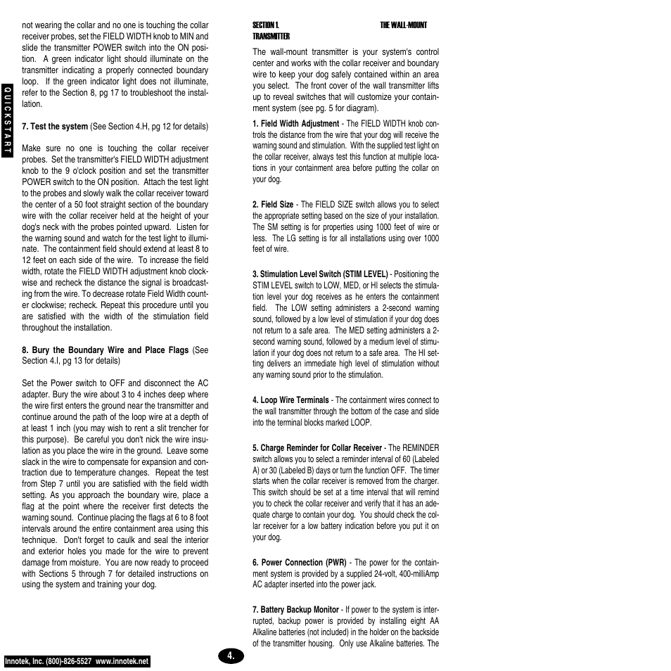 Petsafe Innotek Smart Dog® Rechargeable In-Ground Pet Fencing System User Manual | Page 4 / 28