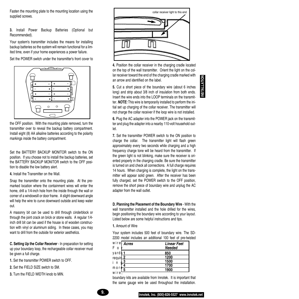 Petsafe Innotek Smart Dog® Rechargeable In-Ground Pet Fencing System User Manual | Page 9 / 28