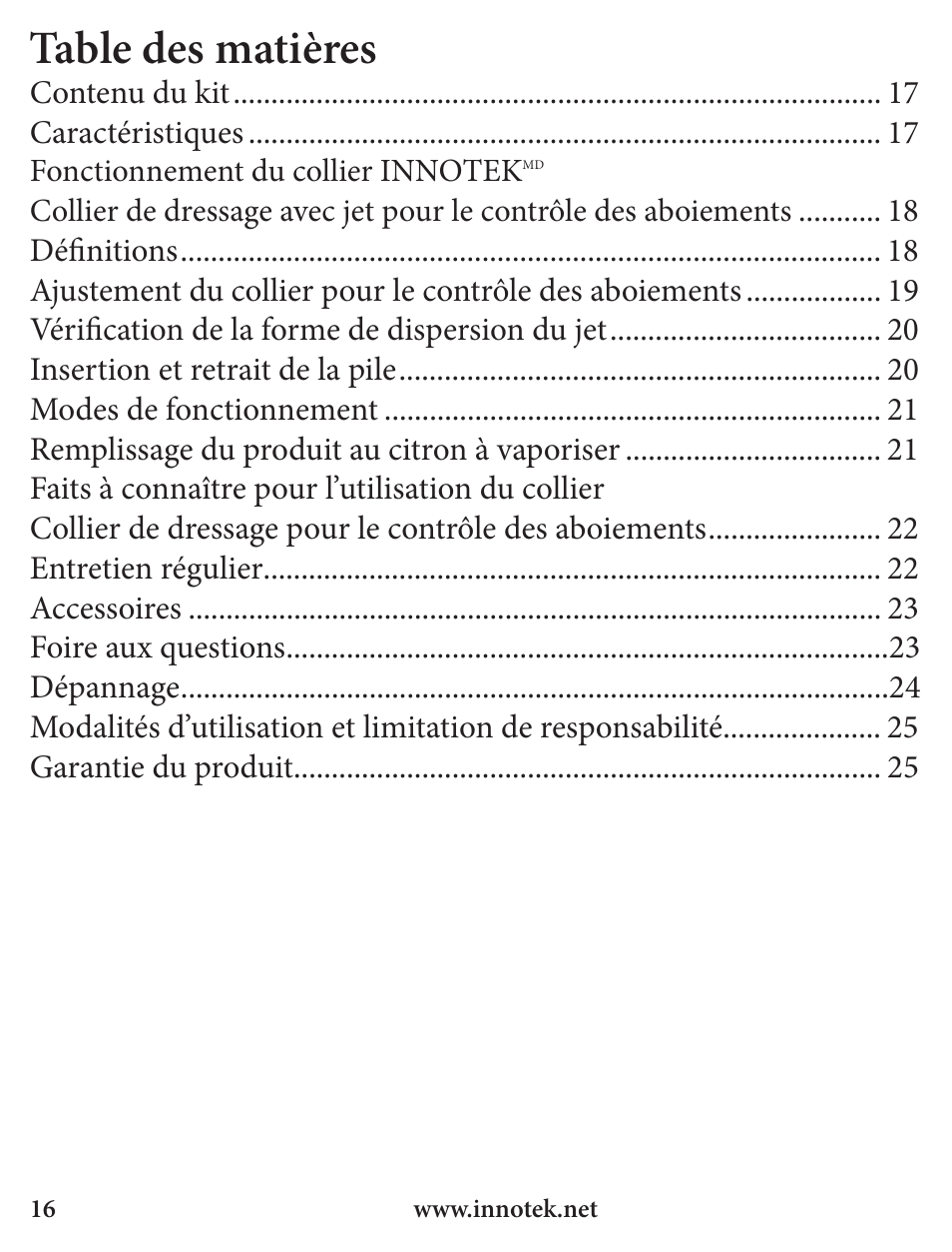 Petsafe Innotek Spray Bark Control Collar User Manual | Page 16 / 76