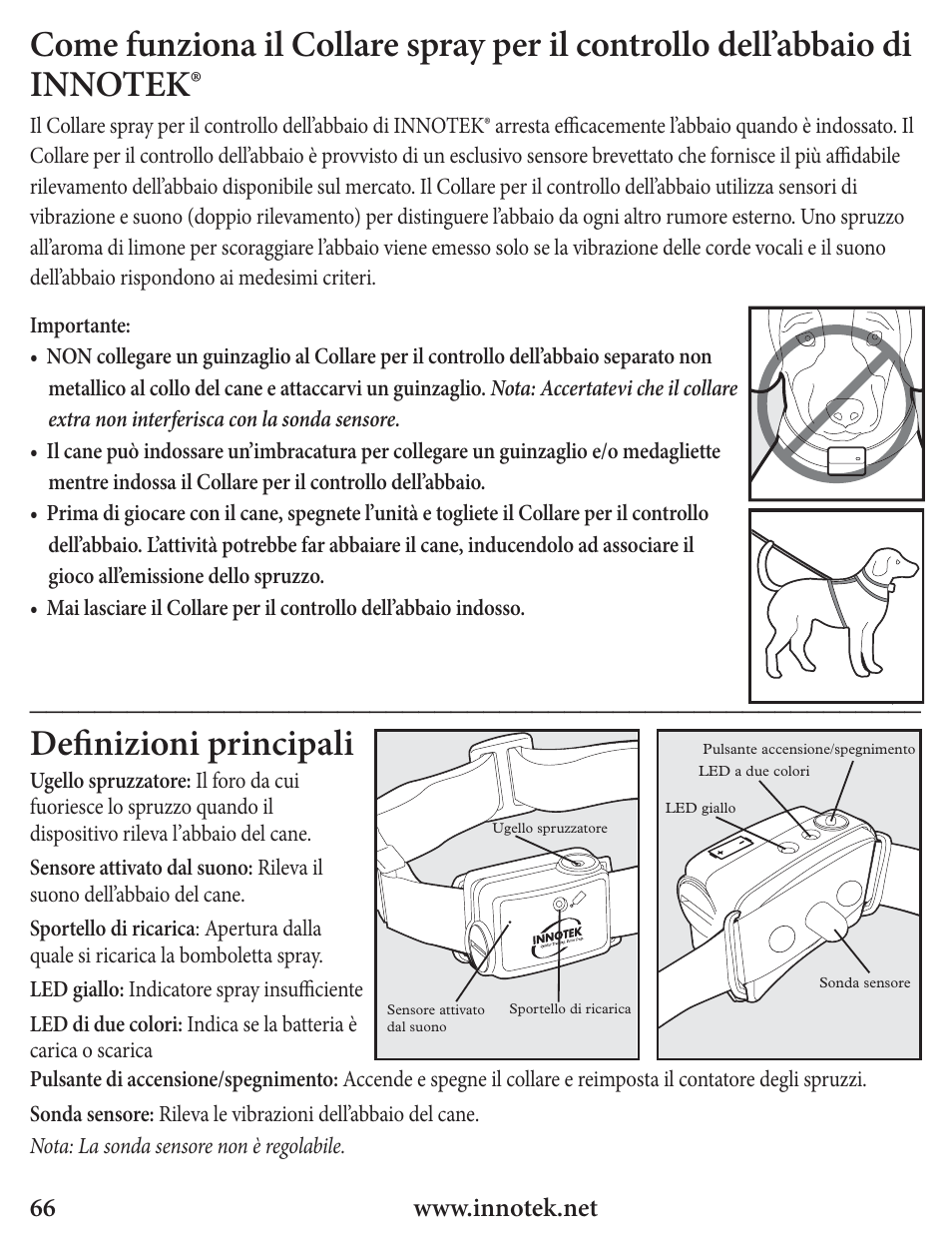 Defi nizioni principali | Petsafe Innotek Spray Bark Control Collar User Manual | Page 66 / 76