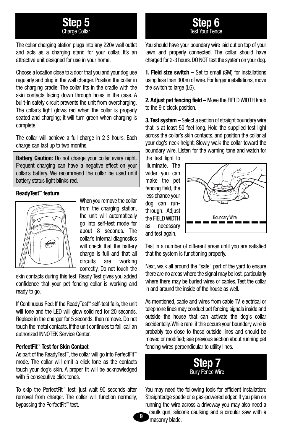 Step 6, Step 5, Step 7 | Petsafe Innotek UltraSmart Contain ‘n’ Train In-Ground Fence User Manual | Page 11 / 100