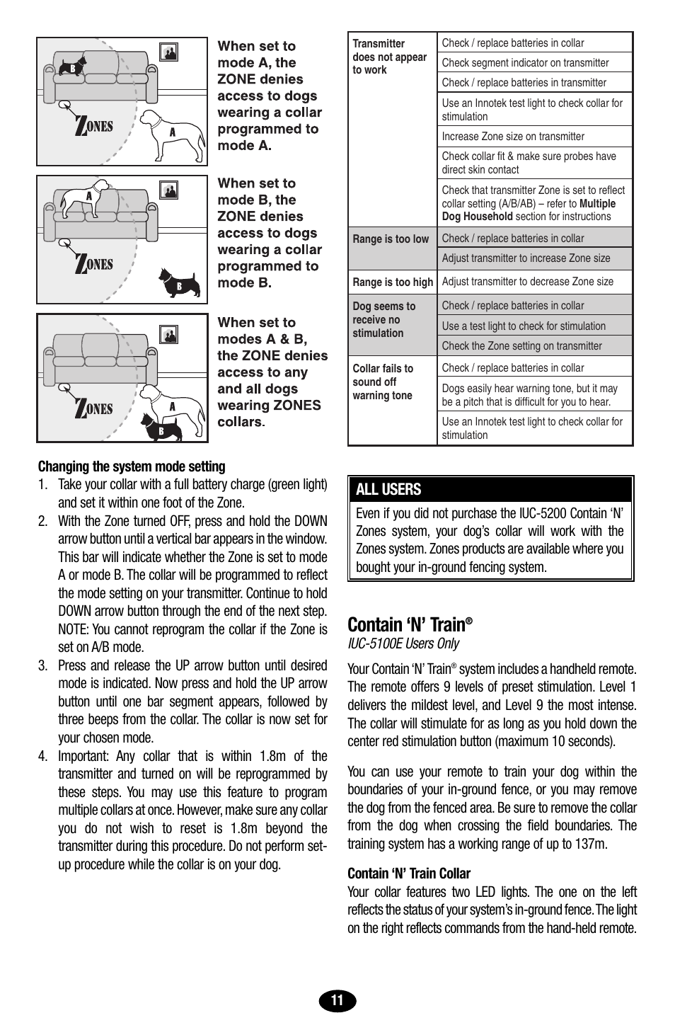 Contain ‘n’ train, All users | Petsafe Innotek UltraSmart Contain ‘n’ Train In-Ground Fence User Manual | Page 13 / 100