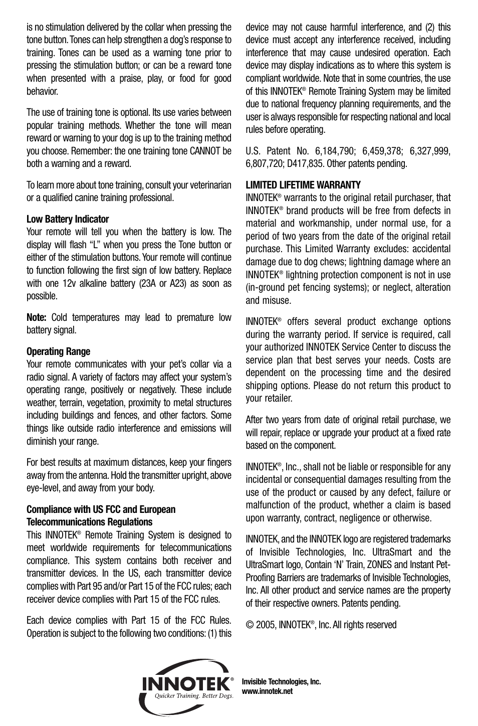 Petsafe Innotek UltraSmart Contain ‘n’ Train In-Ground Fence User Manual | Page 15 / 100