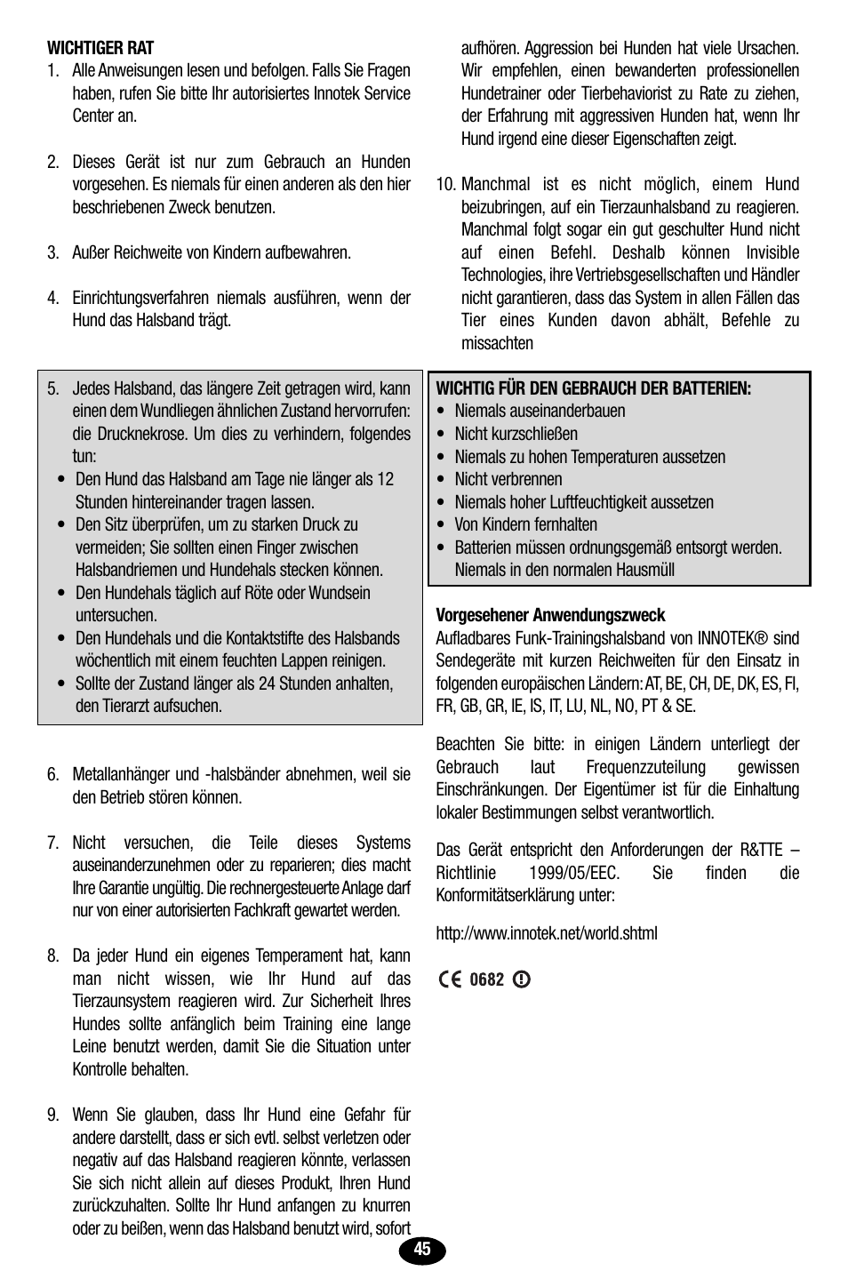 Petsafe Innotek UltraSmart Contain ‘n’ Train In-Ground Fence User Manual | Page 47 / 100