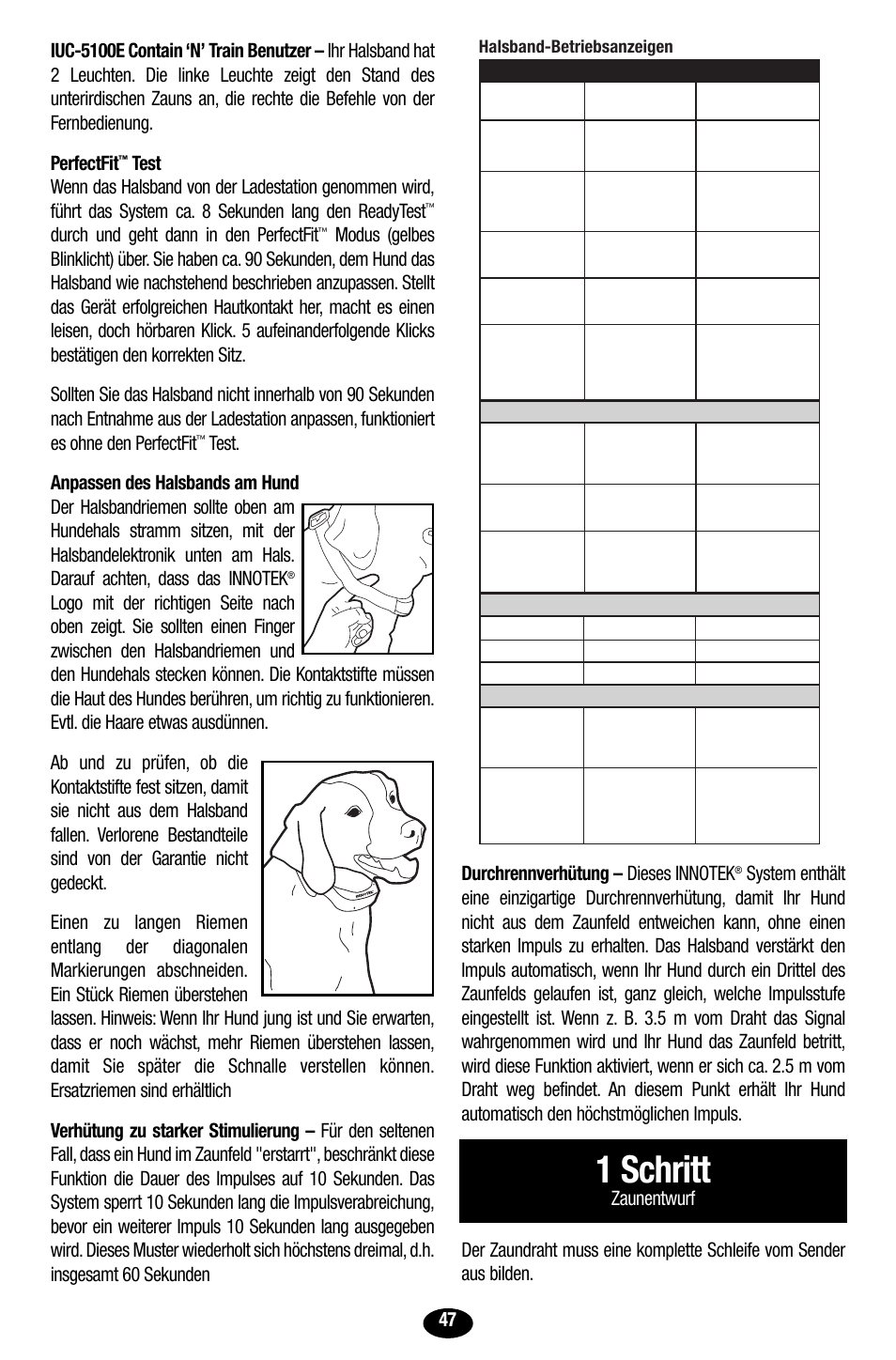 1 schritt, Durch und geht dann in den perfectfit, Zaunentwurf | Petsafe Innotek UltraSmart Contain ‘n’ Train In-Ground Fence User Manual | Page 49 / 100