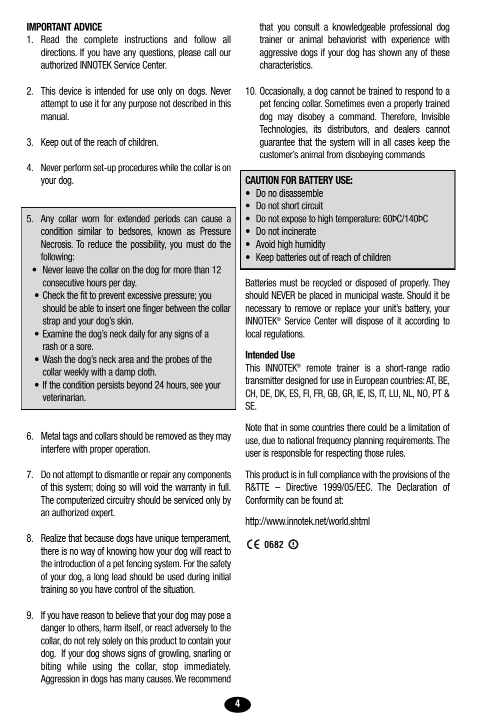 Petsafe Innotek UltraSmart Contain ‘n’ Train In-Ground Fence User Manual | Page 6 / 100